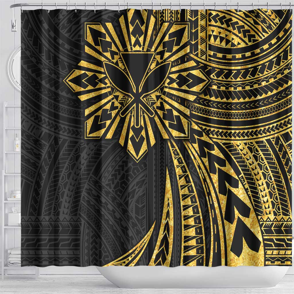 Hawaii And Philippines Shower Curtain Kanaka Maoli With Tribal Sun Together Gold LT05 - Polynesian Pride