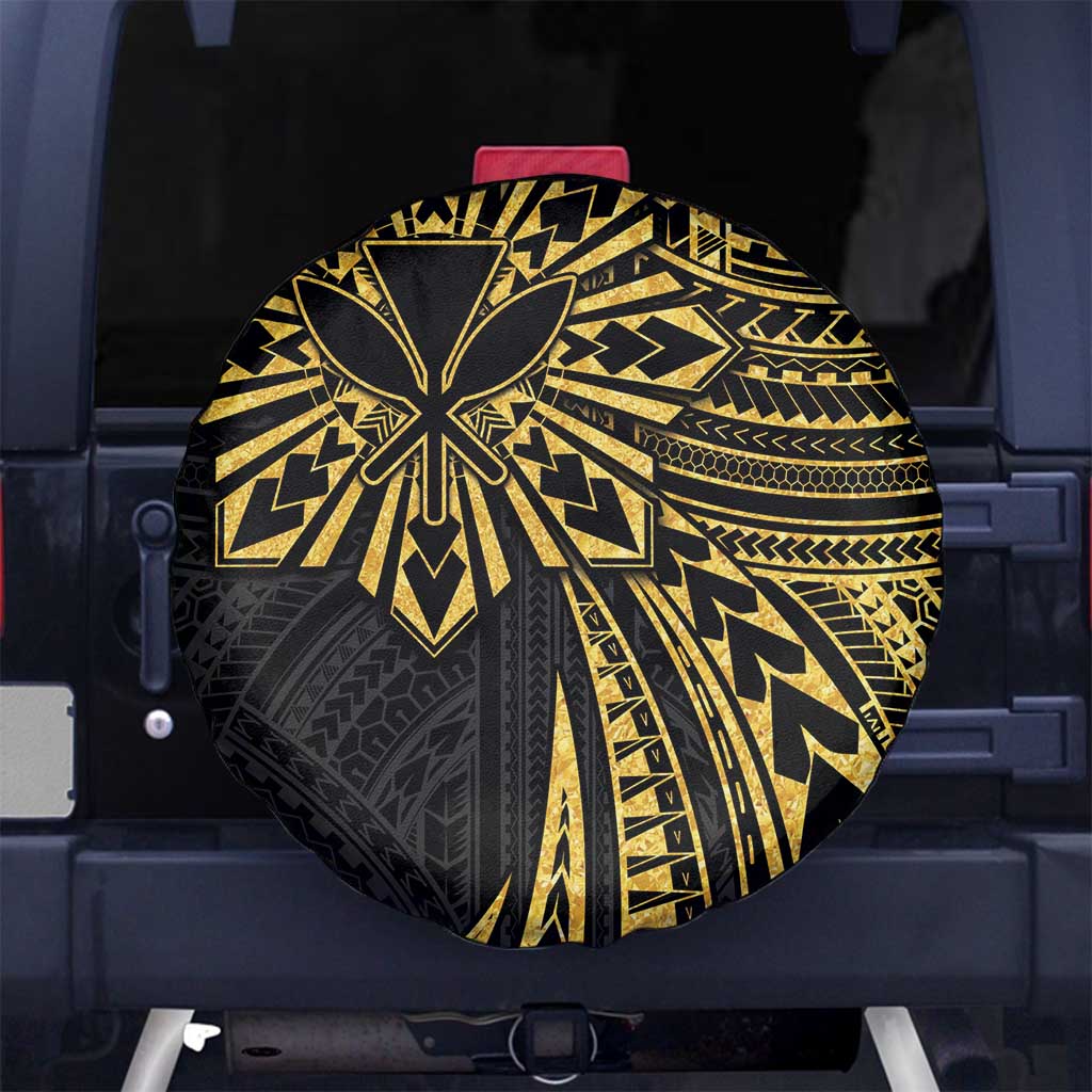 Hawaii And Philippines Spare Tire Cover Kanaka Maoli With Tribal Sun Together Gold LT05 - Polynesian Pride