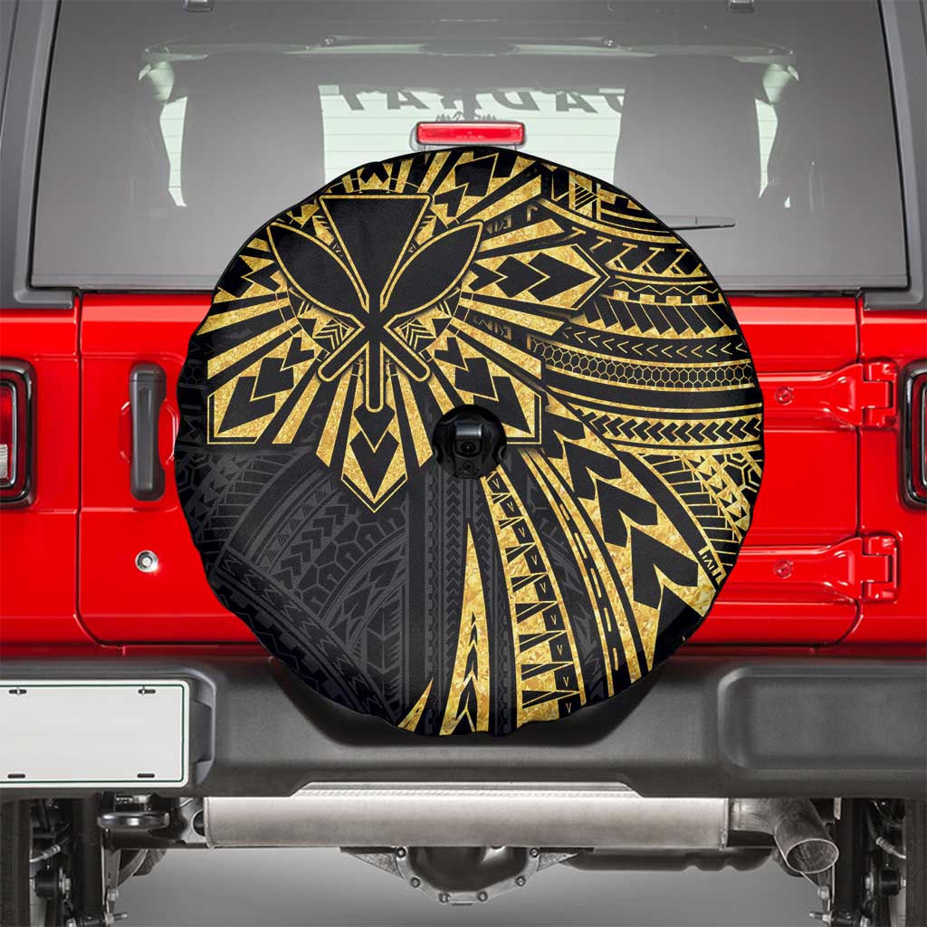Hawaii And Philippines Spare Tire Cover Kanaka Maoli With Tribal Sun Together Gold LT05 - Polynesian Pride