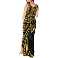 Hawaii And Philippines Tank Maxi Dress Kanaka Maoli With Tribal Sun Together Gold LT05 - Polynesian Pride