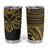 Hawaii And Philippines Tumbler Cup Kanaka Maoli With Tribal Sun Together Gold LT05 Gold - Polynesian Pride