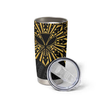 Hawaii And Philippines Tumbler Cup Kanaka Maoli With Tribal Sun Together Gold LT05 - Polynesian Pride