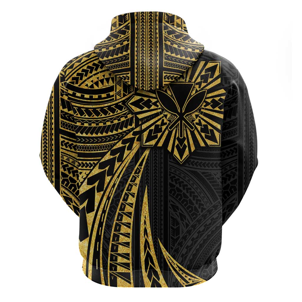 Hawaii And Philippines Zip Hoodie Kanaka Maoli With Tribal Sun Together Gold LT05 - Polynesian Pride