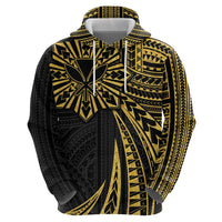 Hawaii And Philippines Zip Hoodie Kanaka Maoli With Tribal Sun Together Gold LT05 - Polynesian Pride