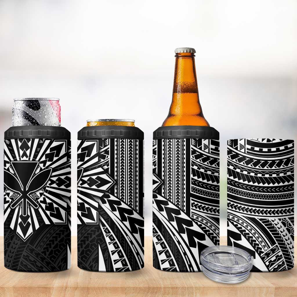 Hawaii And Philippines 4 in 1 Can Cooler Tumbler Kanaka Maoli With Tribal Sun Together Black LT05 - Polynesian Pride