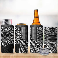 Hawaii And Philippines 4 in 1 Can Cooler Tumbler Kanaka Maoli With Tribal Sun Together Black LT05 - Polynesian Pride