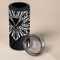 Hawaii And Philippines 4 in 1 Can Cooler Tumbler Kanaka Maoli With Tribal Sun Together Black LT05 - Polynesian Pride