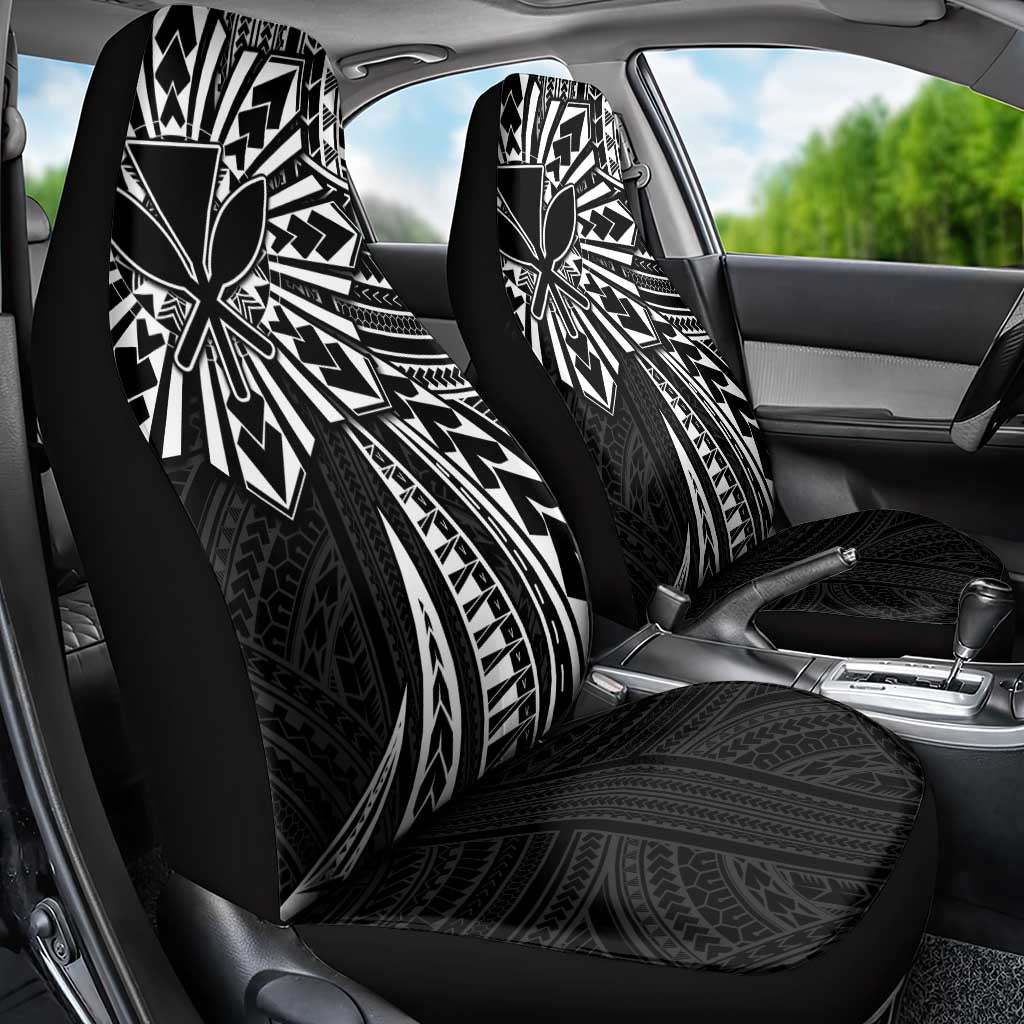 Hawaii And Philippines Car Seat Cover Kanaka Maoli With Tribal Sun Together Black LT05 - Polynesian Pride