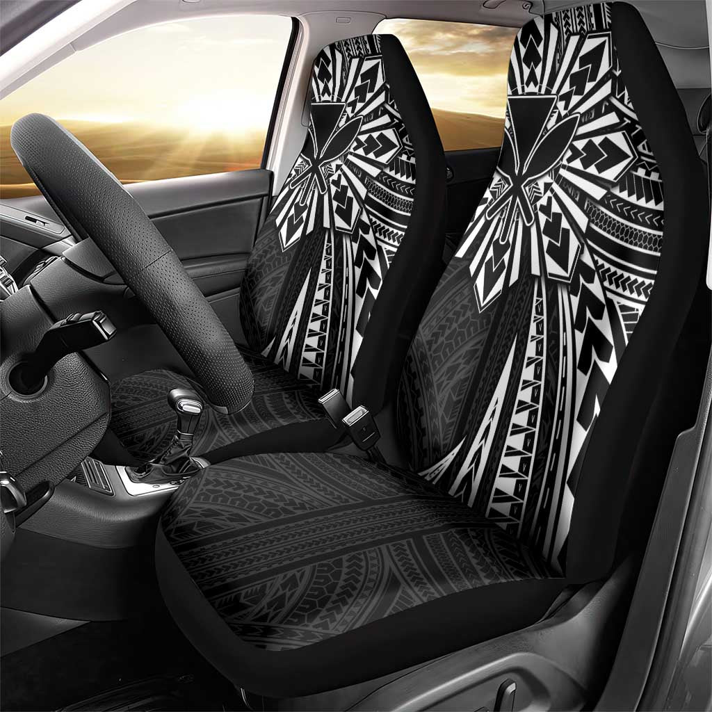 Hawaii And Philippines Car Seat Cover Kanaka Maoli With Tribal Sun Together Black LT05 - Polynesian Pride