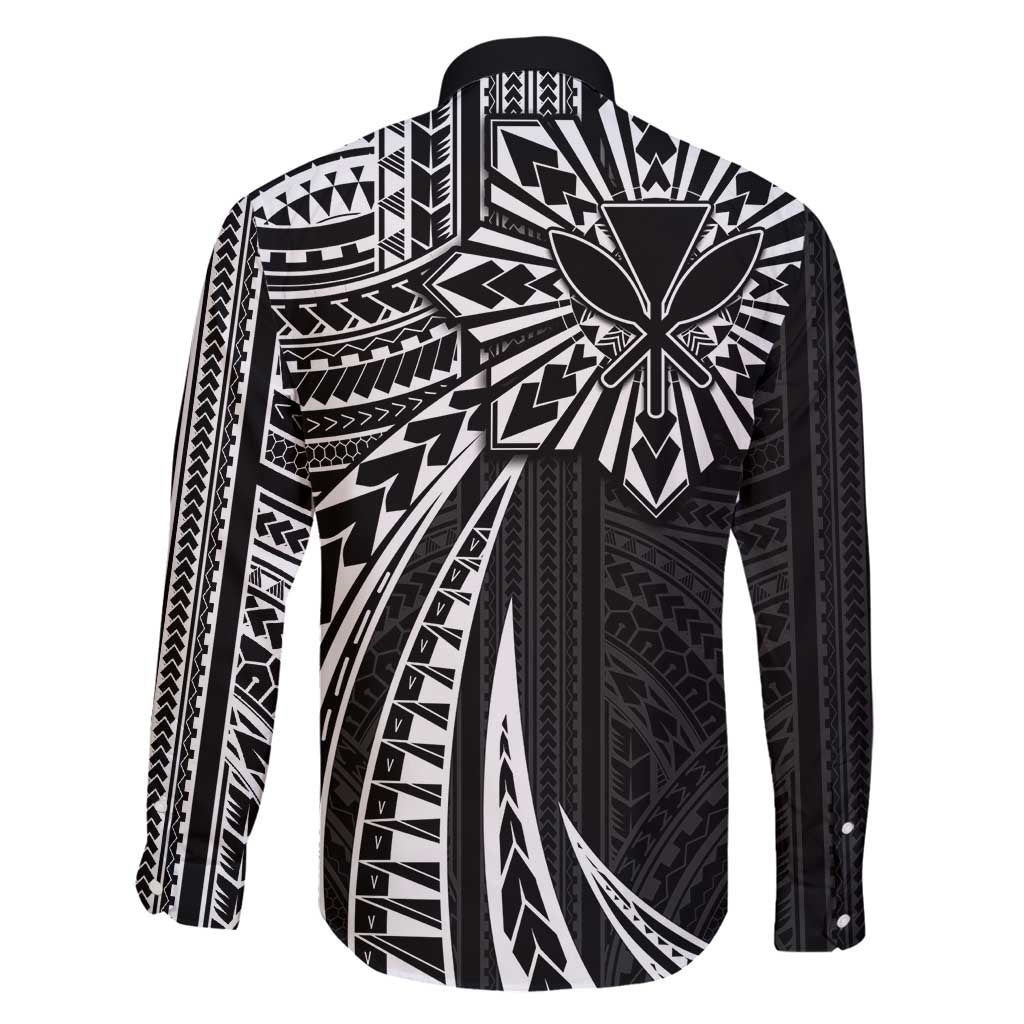 Hawaii And Philippines Family Matching Long Sleeve Bodycon Dress and Hawaiian Shirt Kanaka Maoli With Tribal Sun Together Black LT05 - Polynesian Pride