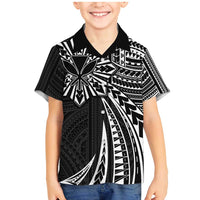 Hawaii And Philippines Family Matching Mermaid Dress and Hawaiian Shirt Kanaka Maoli With Tribal Sun Together Black LT05 Son's Shirt Black - Polynesian Pride