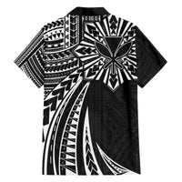 Hawaii And Philippines Family Matching Off The Shoulder Long Sleeve Dress and Hawaiian Shirt Kanaka Maoli With Tribal Sun Together Black LT05 - Polynesian Pride