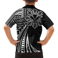 Hawaii And Philippines Family Matching Off Shoulder Maxi Dress and Hawaiian Shirt Kanaka Maoli With Tribal Sun Together Black LT05 - Polynesian Pride