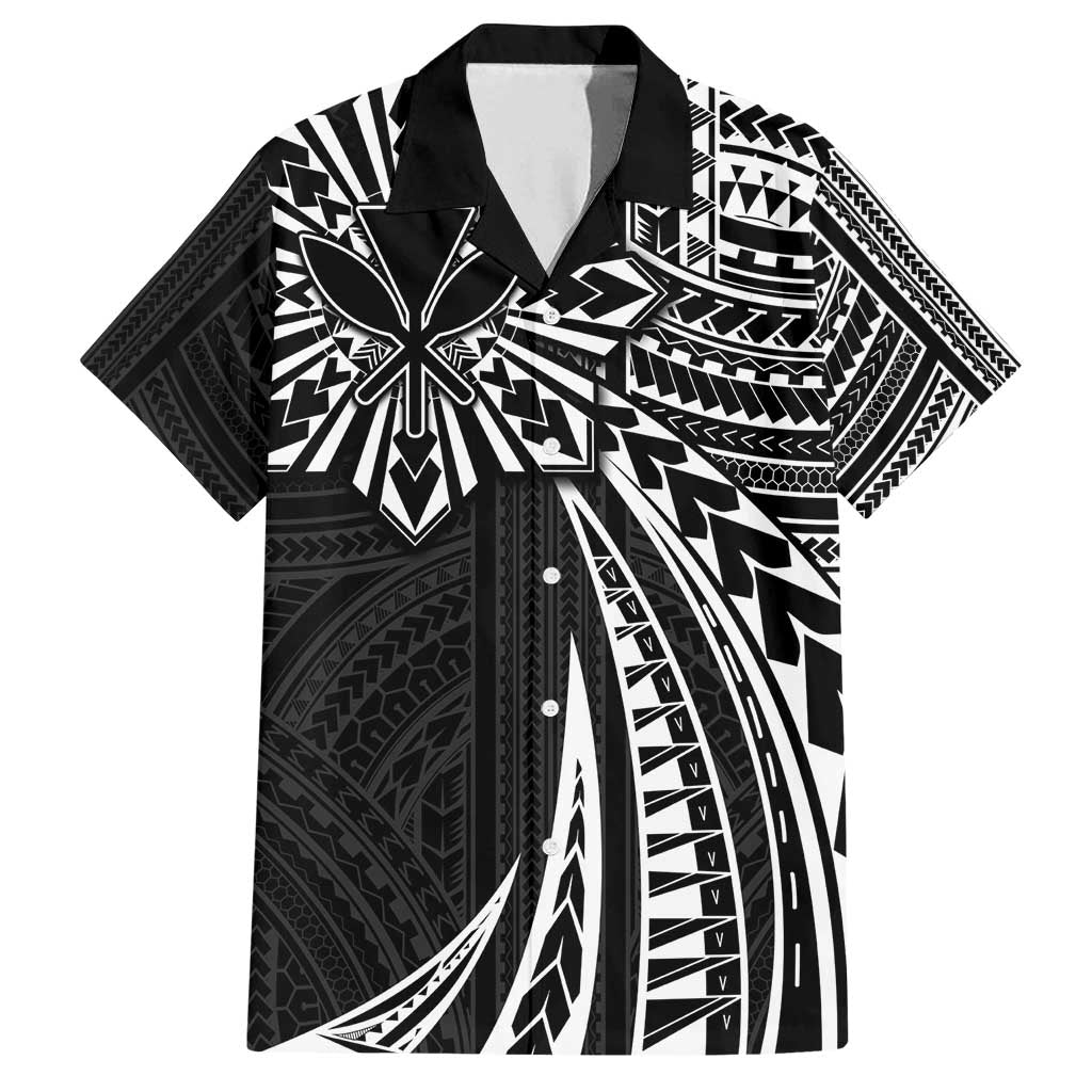 Hawaii And Philippines Family Matching Off Shoulder Maxi Dress and Hawaiian Shirt Kanaka Maoli With Tribal Sun Together Black LT05 Dad's Shirt - Short Sleeve Black - Polynesian Pride