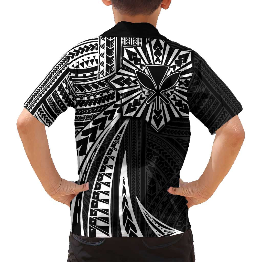 Hawaii And Philippines Family Matching Puletasi and Hawaiian Shirt Kanaka Maoli With Tribal Sun Together Black LT05 - Polynesian Pride
