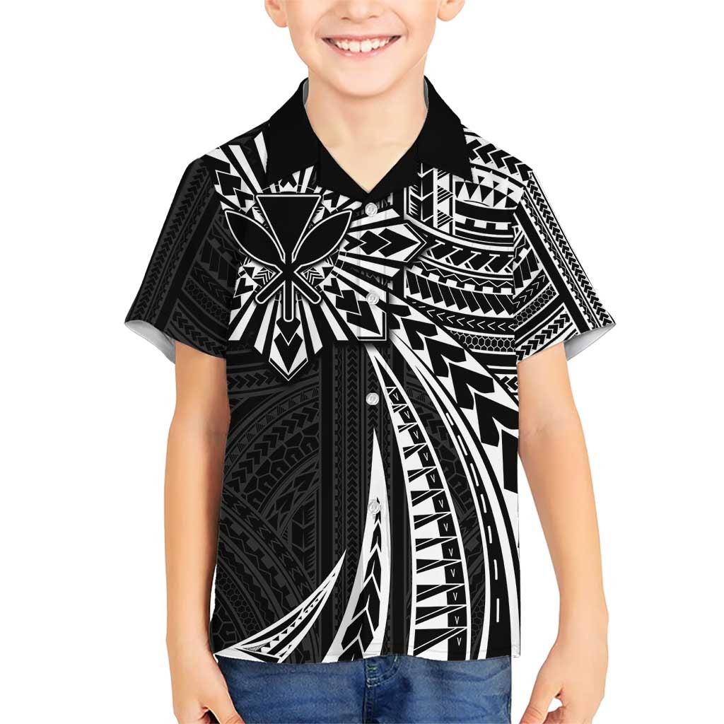 Hawaii And Philippines Family Matching Short Sleeve Bodycon Dress and Hawaiian Shirt Kanaka Maoli With Tribal Sun Together Black LT05 Son's Shirt Black - Polynesian Pride