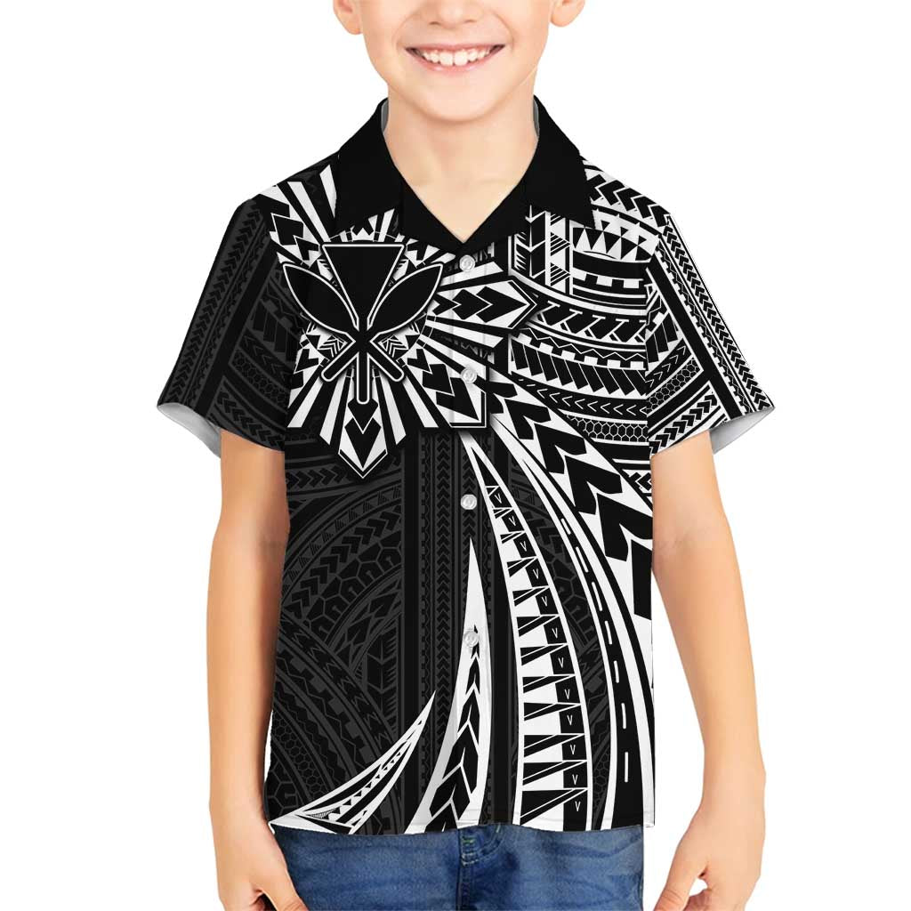 Hawaii And Philippines Family Matching Tank Maxi Dress and Hawaiian Shirt Kanaka Maoli With Tribal Sun Together Black LT05 Son's Shirt Black - Polynesian Pride