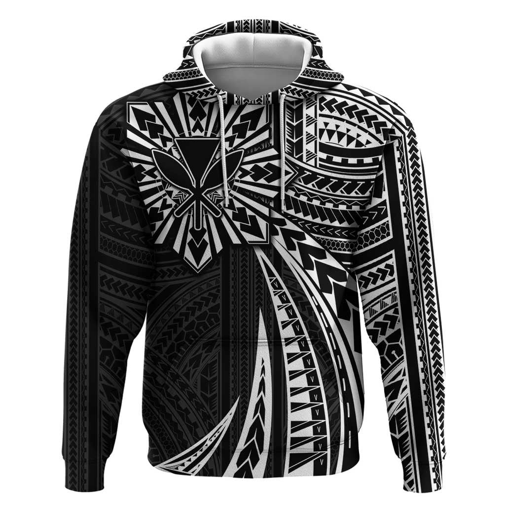 Hawaii And Philippines Hoodie Kanaka Maoli With Tribal Sun Together Black LT05 Pullover Hoodie Black - Polynesian Pride