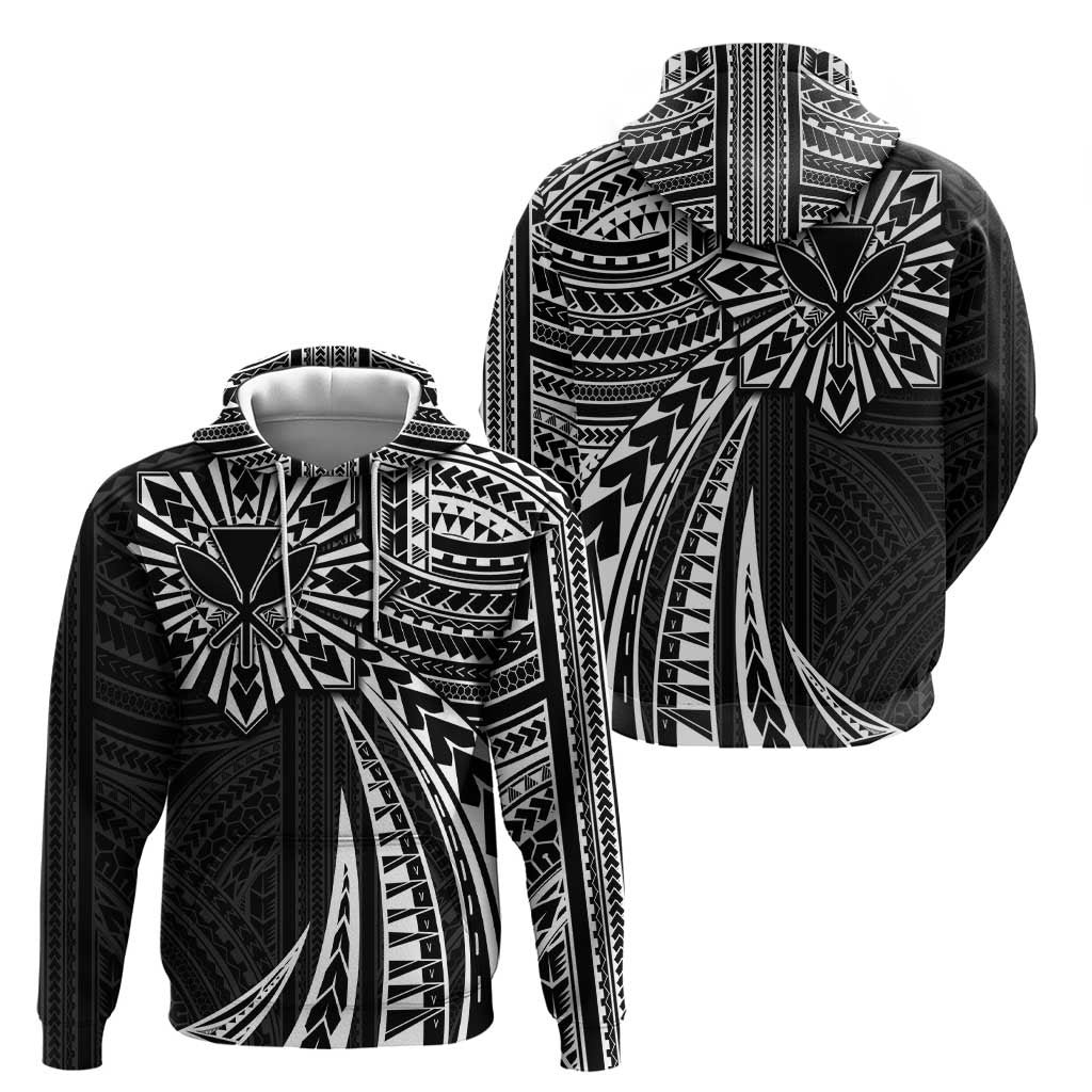 Hawaii And Philippines Hoodie Kanaka Maoli With Tribal Sun Together Black LT05 - Polynesian Pride