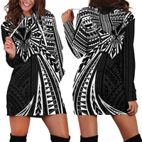Hawaii And Philippines Hoodie Dress Kanaka Maoli With Tribal Sun Together Black LT05 - Polynesian Pride