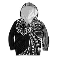 Hawaii And Philippines Kid Hoodie Kanaka Maoli With Tribal Sun Together Black LT05 Hoodie Black - Polynesian Pride