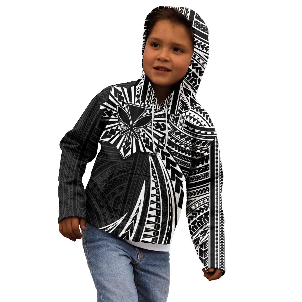 Hawaii And Philippines Kid Hoodie Kanaka Maoli With Tribal Sun Together Black LT05 - Polynesian Pride