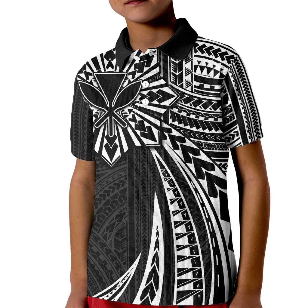 Hawaii And Philippines Kid Polo Shirt Kanaka Maoli With Tribal Sun Together Black LT05 Kid Black - Polynesian Pride