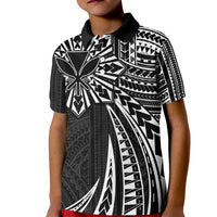 Hawaii And Philippines Kid Polo Shirt Kanaka Maoli With Tribal Sun Together Black LT05 Kid Black - Polynesian Pride