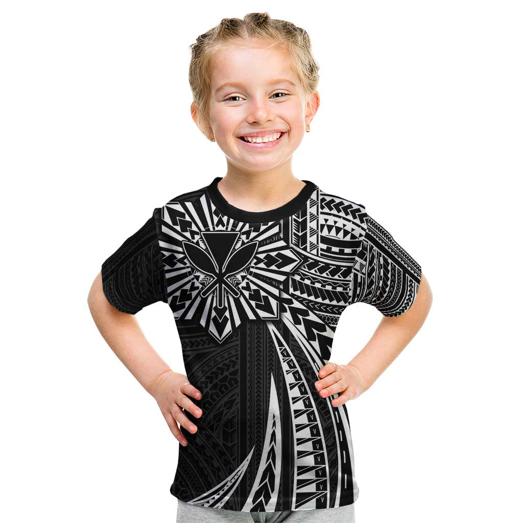 Hawaii And Philippines Kid T Shirt Kanaka Maoli With Tribal Sun Together Black LT05 Black - Polynesian Pride