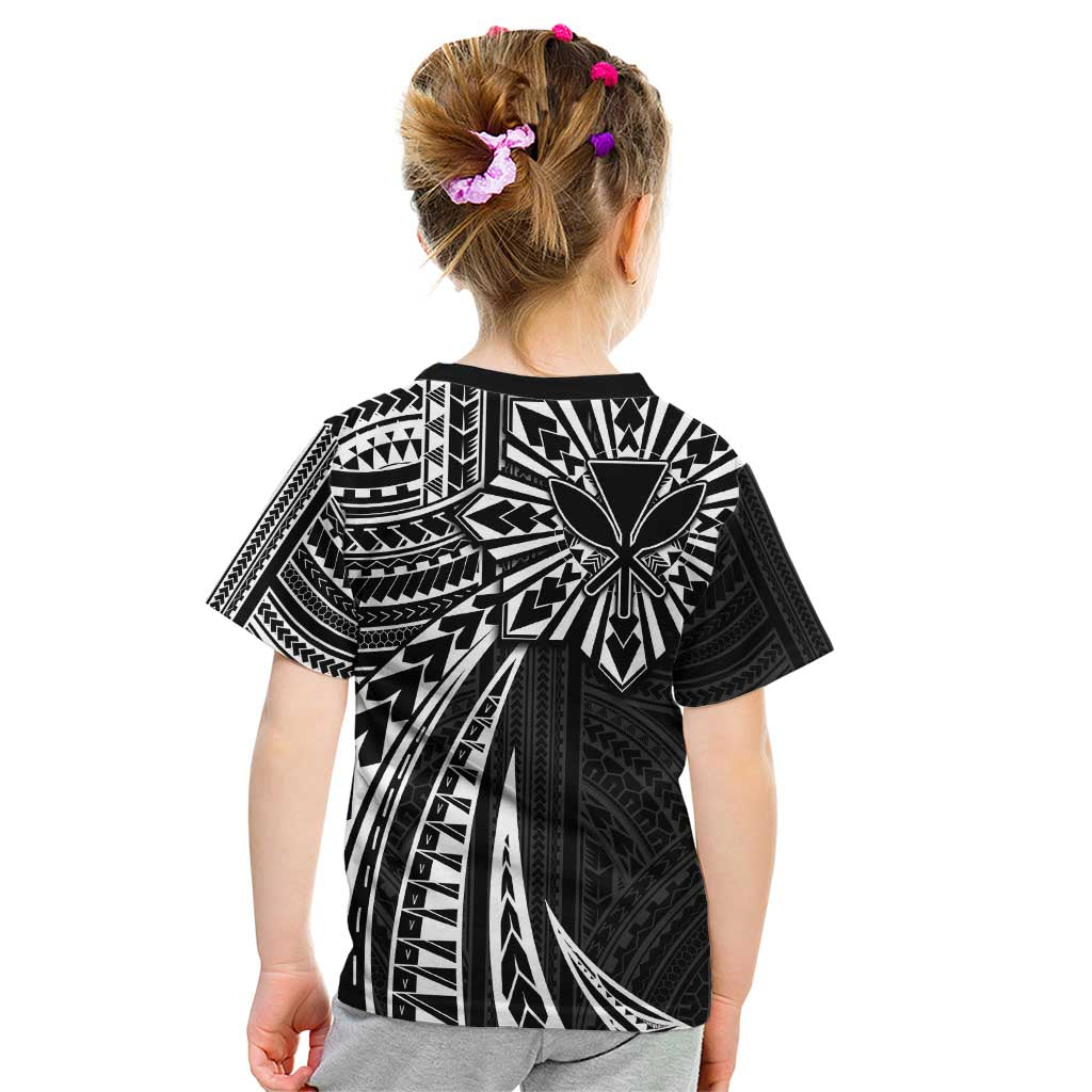 Hawaii And Philippines Kid T Shirt Kanaka Maoli With Tribal Sun Together Black LT05 - Polynesian Pride