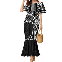 Hawaii And Philippines Mermaid Dress Kanaka Maoli With Tribal Sun Together Black LT05 Women Black - Polynesian Pride