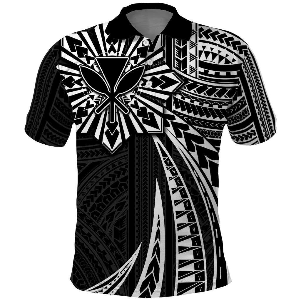 Hawaii And Philippines Polo Shirt Kanaka Maoli With Tribal Sun Together Black LT05 Black - Polynesian Pride