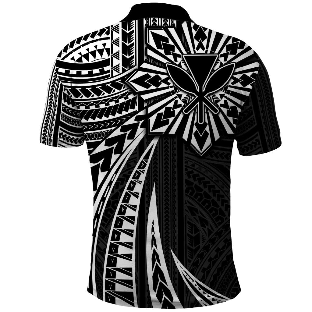 Hawaii And Philippines Polo Shirt Kanaka Maoli With Tribal Sun Together Black LT05 - Polynesian Pride