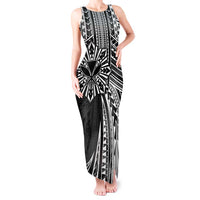 Hawaii And Philippines Tank Maxi Dress Kanaka Maoli With Tribal Sun Together Black LT05 Women Black - Polynesian Pride