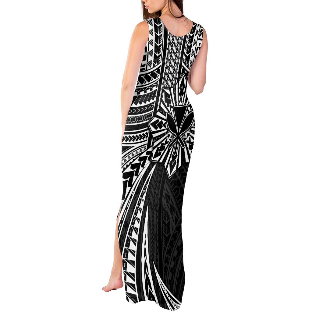 Hawaii And Philippines Tank Maxi Dress Kanaka Maoli With Tribal Sun Together Black LT05 - Polynesian Pride