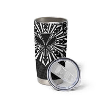Hawaii And Philippines Tumbler Cup Kanaka Maoli With Tribal Sun Together Black LT05 - Polynesian Pride