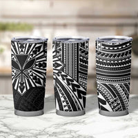 Hawaii And Philippines Tumbler Cup Kanaka Maoli With Tribal Sun Together Black LT05 - Polynesian Pride