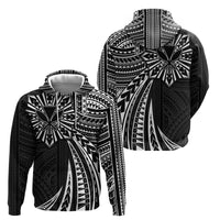 Hawaii And Philippines Zip Hoodie Kanaka Maoli With Tribal Sun Together Black LT05 - Polynesian Pride