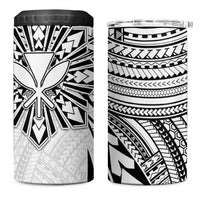 Hawaii And Philippines 4 in 1 Can Cooler Tumbler Kanaka Maoli With Tribal Sun Together White LT05 One Size: 16 oz White - Polynesian Pride