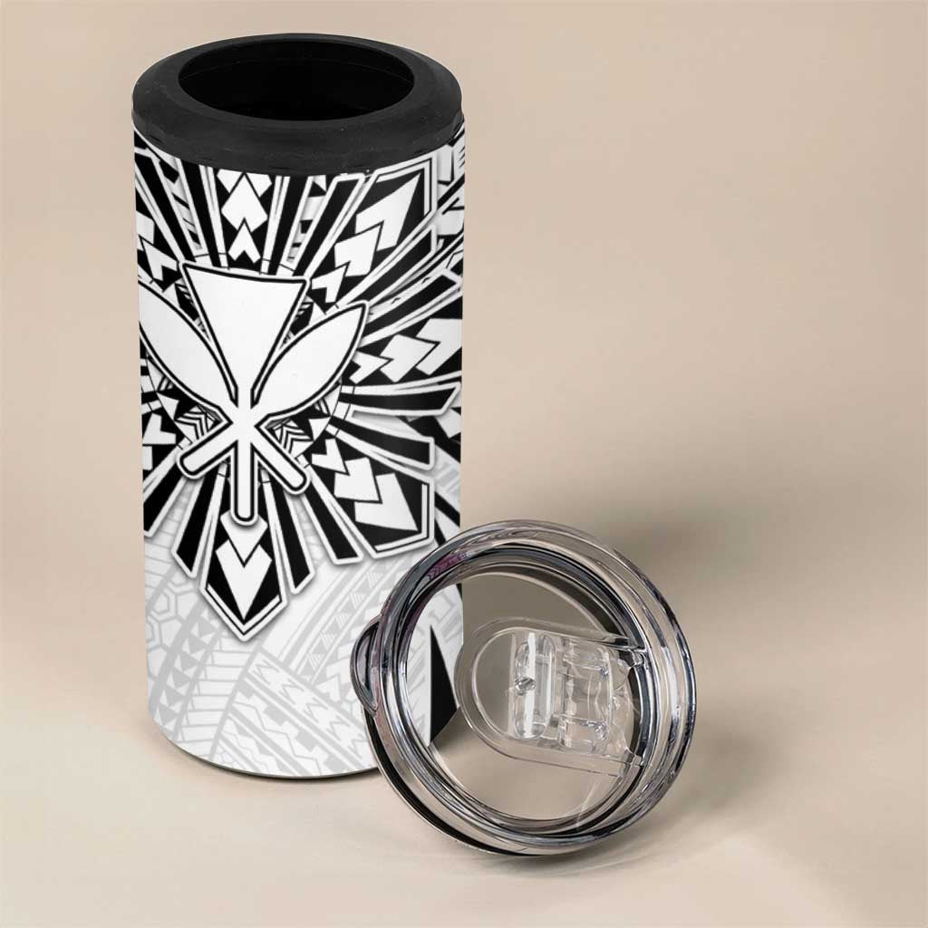 Hawaii And Philippines 4 in 1 Can Cooler Tumbler Kanaka Maoli With Tribal Sun Together White LT05 - Polynesian Pride