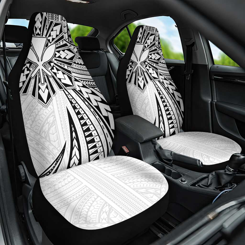 Hawaii And Philippines Car Seat Cover Kanaka Maoli With Tribal Sun Together White LT05 One Size White - Polynesian Pride