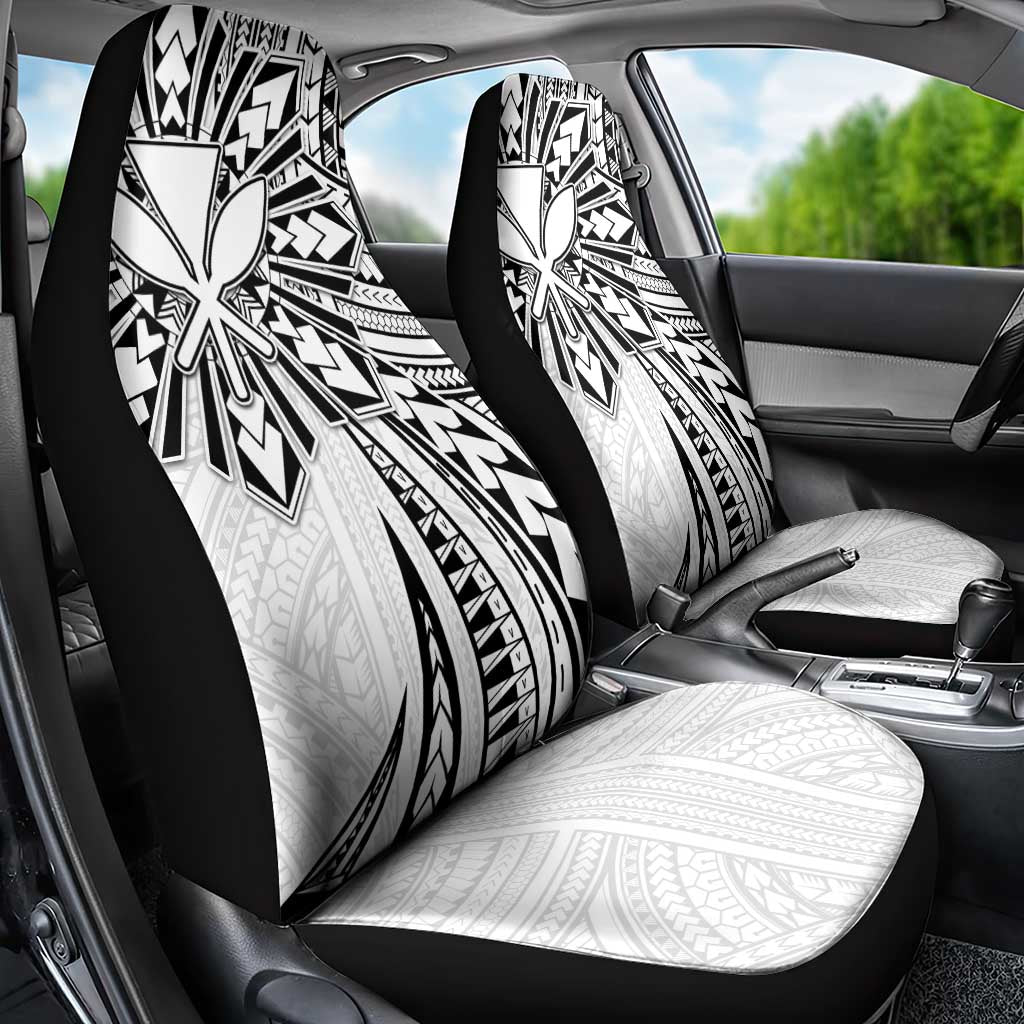 Hawaii And Philippines Car Seat Cover Kanaka Maoli With Tribal Sun Together White LT05 - Polynesian Pride