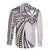 Hawaii And Philippines Family Matching Long Sleeve Bodycon Dress and Hawaiian Shirt Kanaka Maoli With Tribal Sun Together White