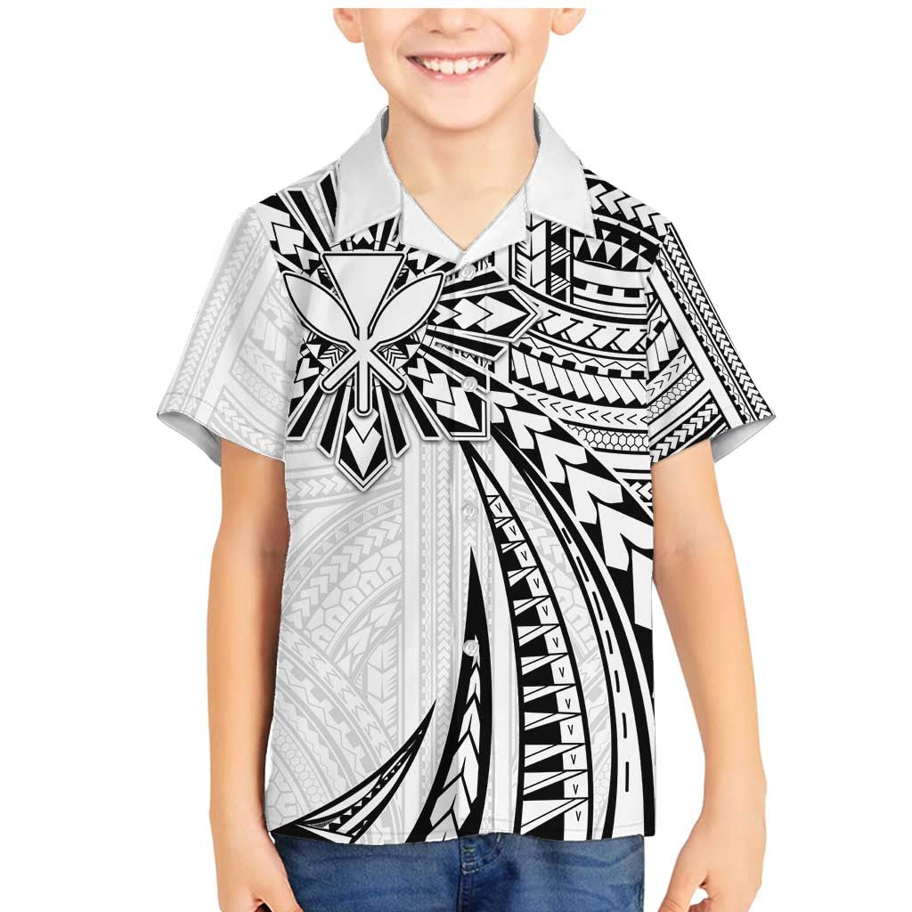 Hawaii And Philippines Family Matching Mermaid Dress and Hawaiian Shirt Kanaka Maoli With Tribal Sun Together White LT05 Son's Shirt White - Polynesian Pride
