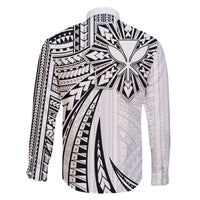 Hawaii And Philippines Family Matching Off The Shoulder Long Sleeve Dress and Hawaiian Shirt Kanaka Maoli With Tribal Sun Together White LT05 - Polynesian Pride