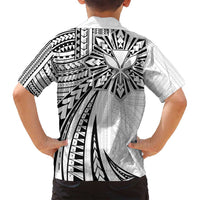 Hawaii And Philippines Family Matching Off Shoulder Short Dress and Hawaiian Shirt Kanaka Maoli With Tribal Sun Together White LT05 - Polynesian Pride
