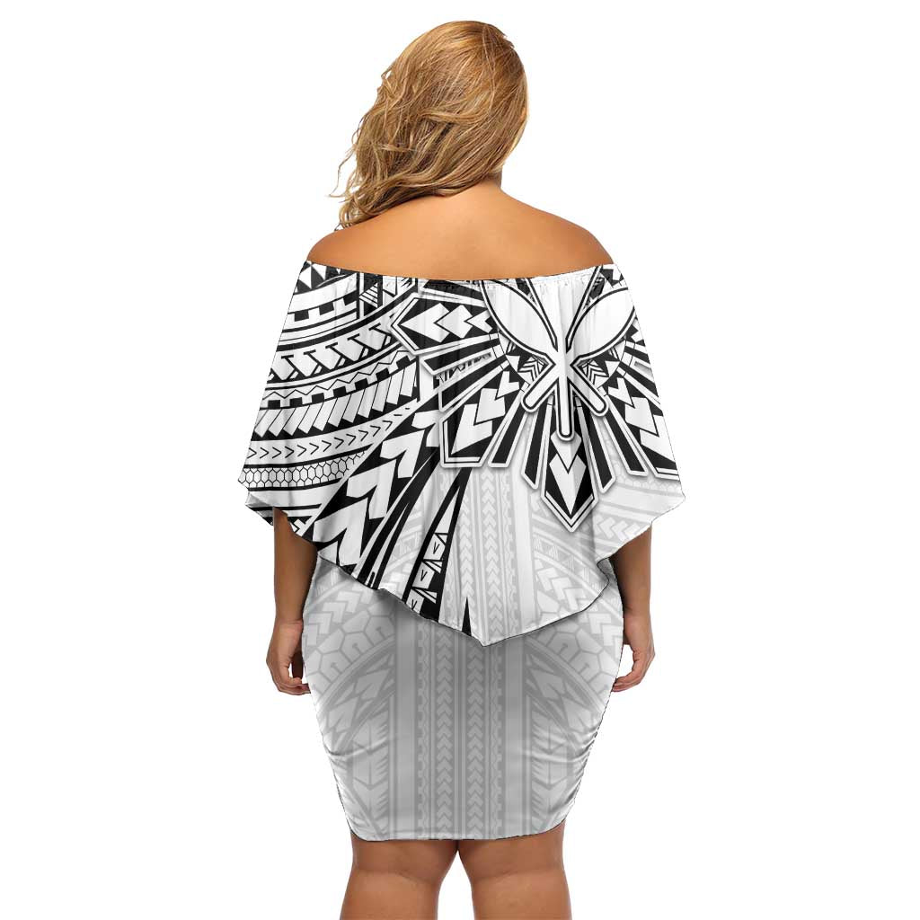 Hawaii And Philippines Family Matching Off Shoulder Short Dress and Hawaiian Shirt Kanaka Maoli With Tribal Sun Together White LT05 - Polynesian Pride