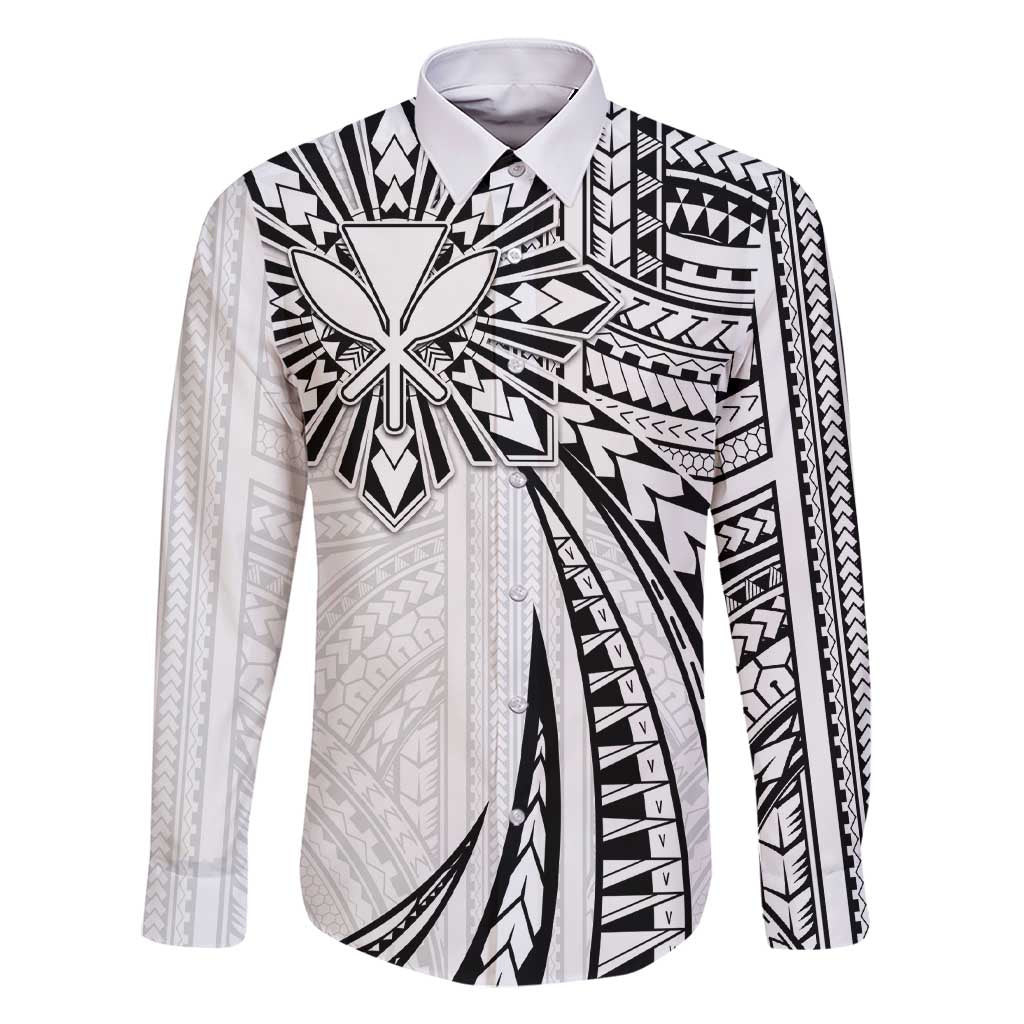 Hawaii And Philippines Family Matching Short Sleeve Bodycon Dress and Hawaiian Shirt Kanaka Maoli With Tribal Sun Together White LT05 Dad's Shirt - Long Sleeve White - Polynesian Pride
