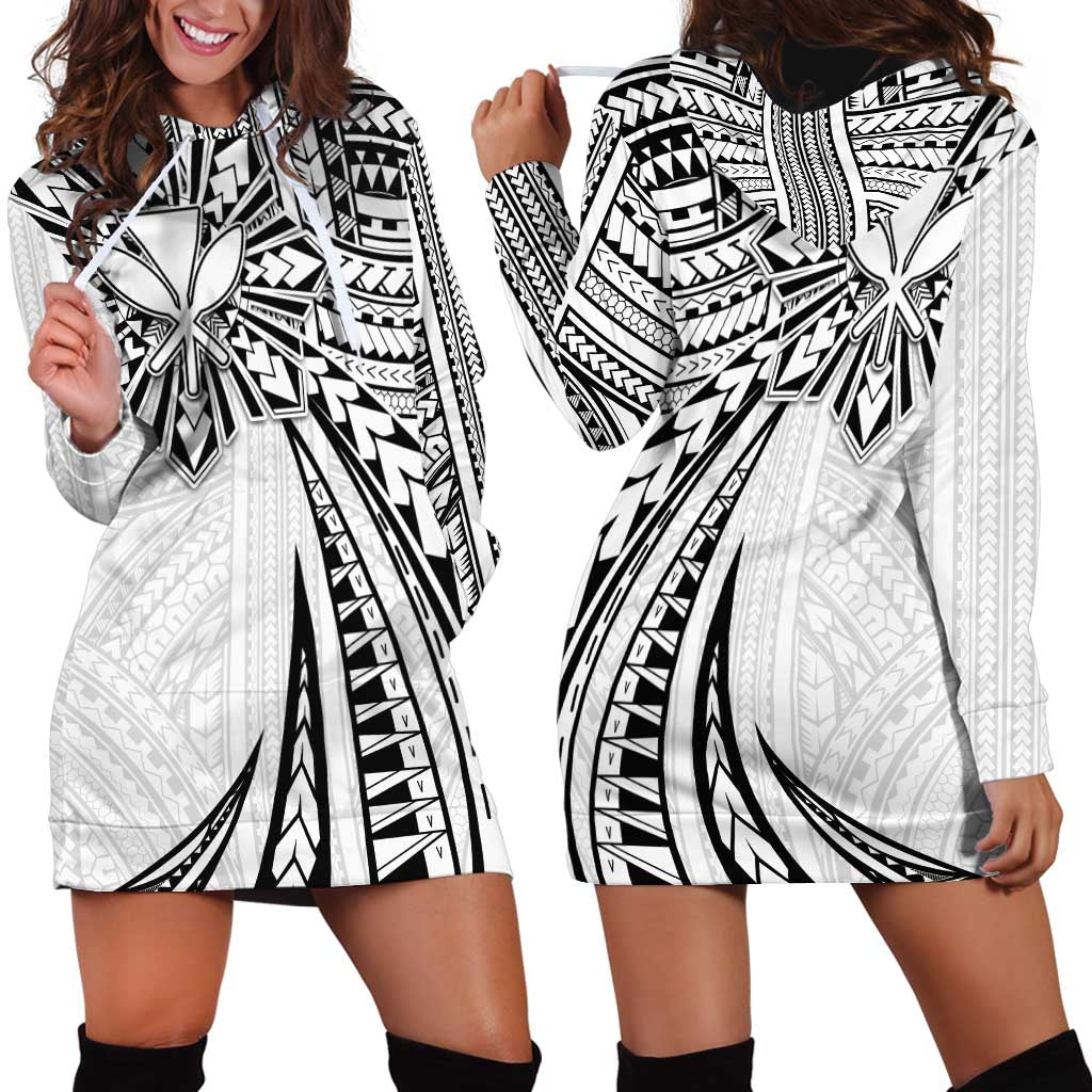 Hawaii And Philippines Hoodie Dress Kanaka Maoli With Tribal Sun Together White LT05 - Polynesian Pride
