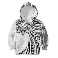 Hawaii And Philippines Kid Hoodie Kanaka Maoli With Tribal Sun Together White LT05 Hoodie White - Polynesian Pride
